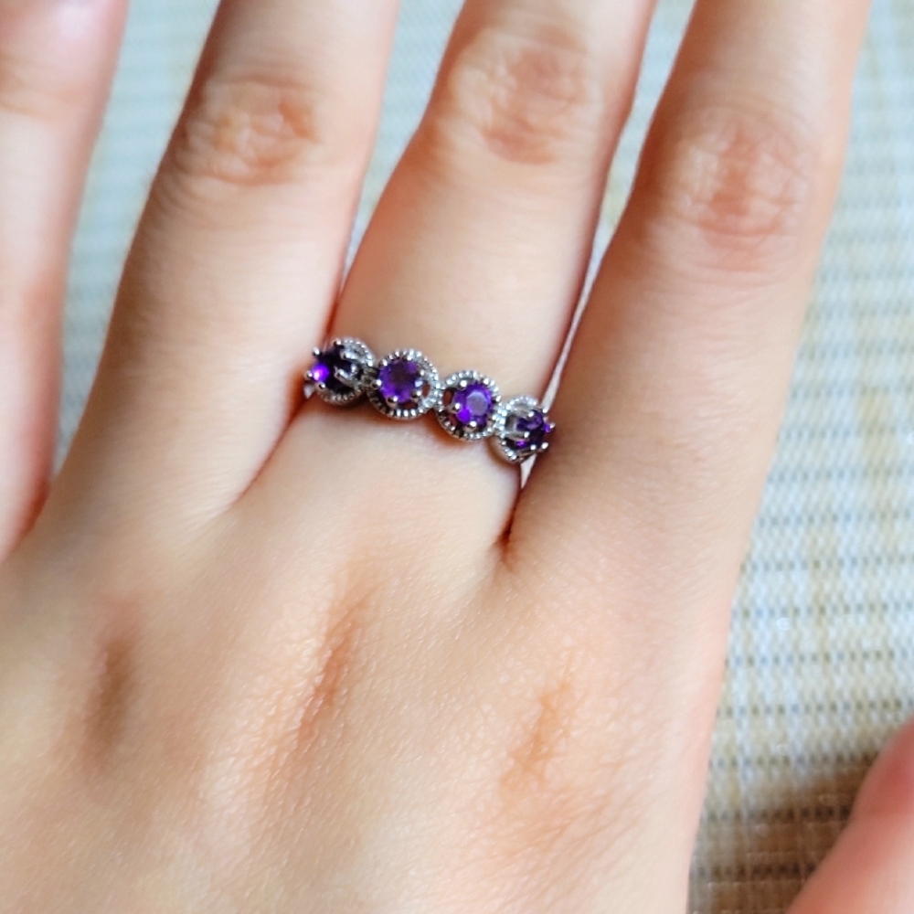 Amthesyt Band Ring sz 5.5 - adjustable